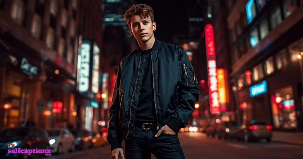 Attitude Black Outfit Captions For Boys