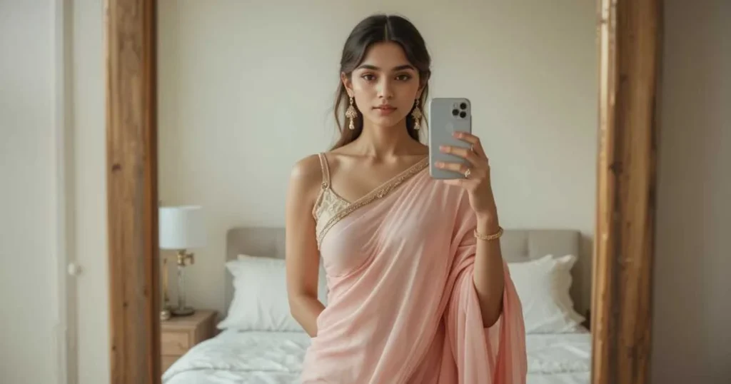 Saree Selfie Insta Story Ideas