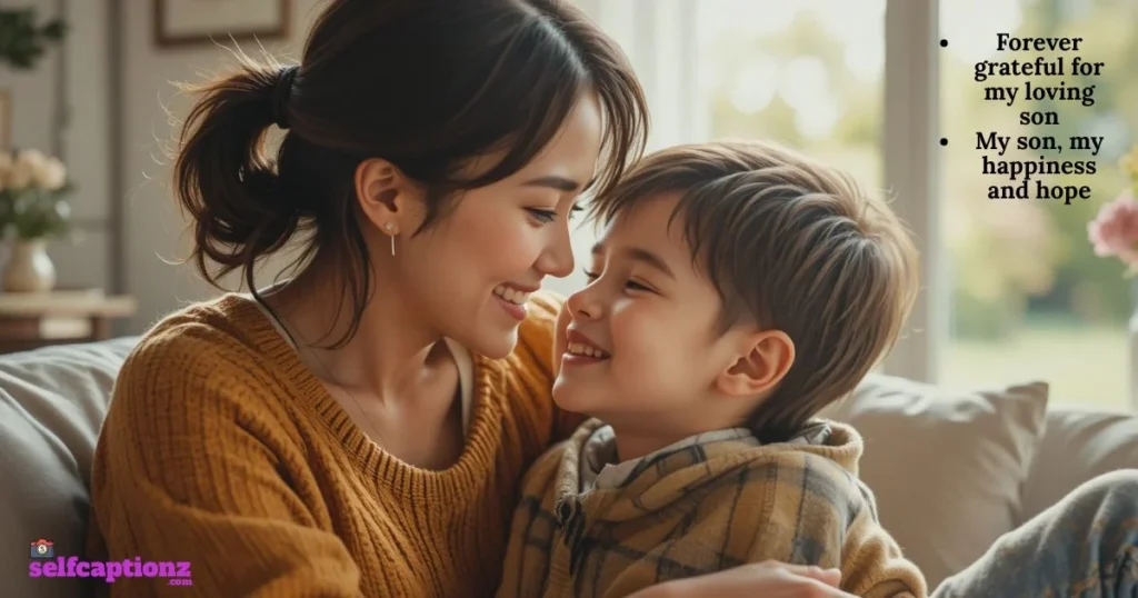 Emotional Mom Son Captions