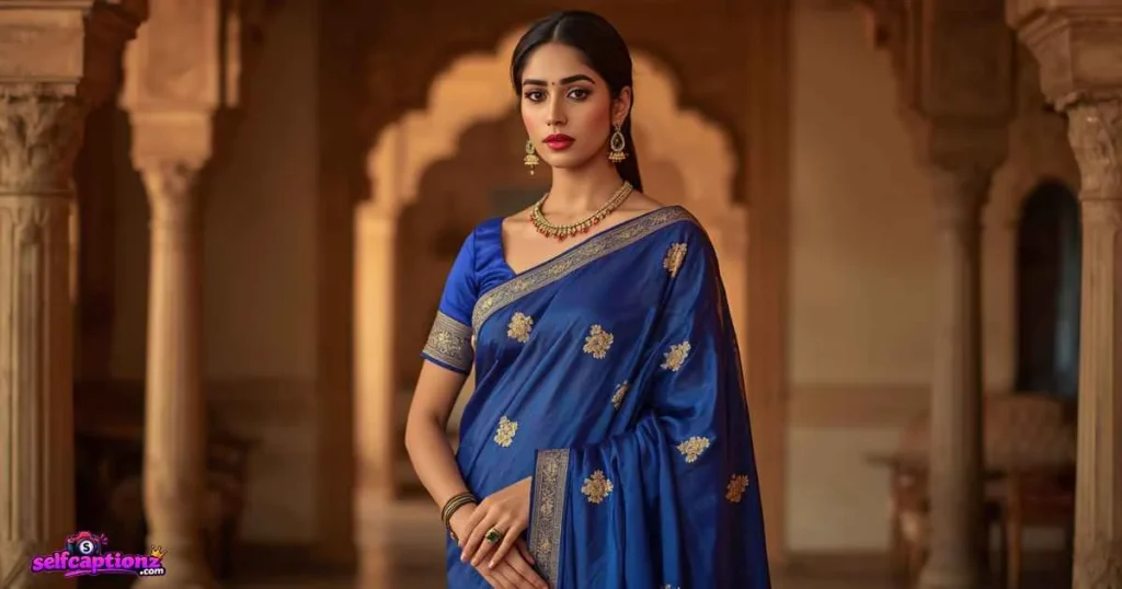 Blue Saree Captions For Reels